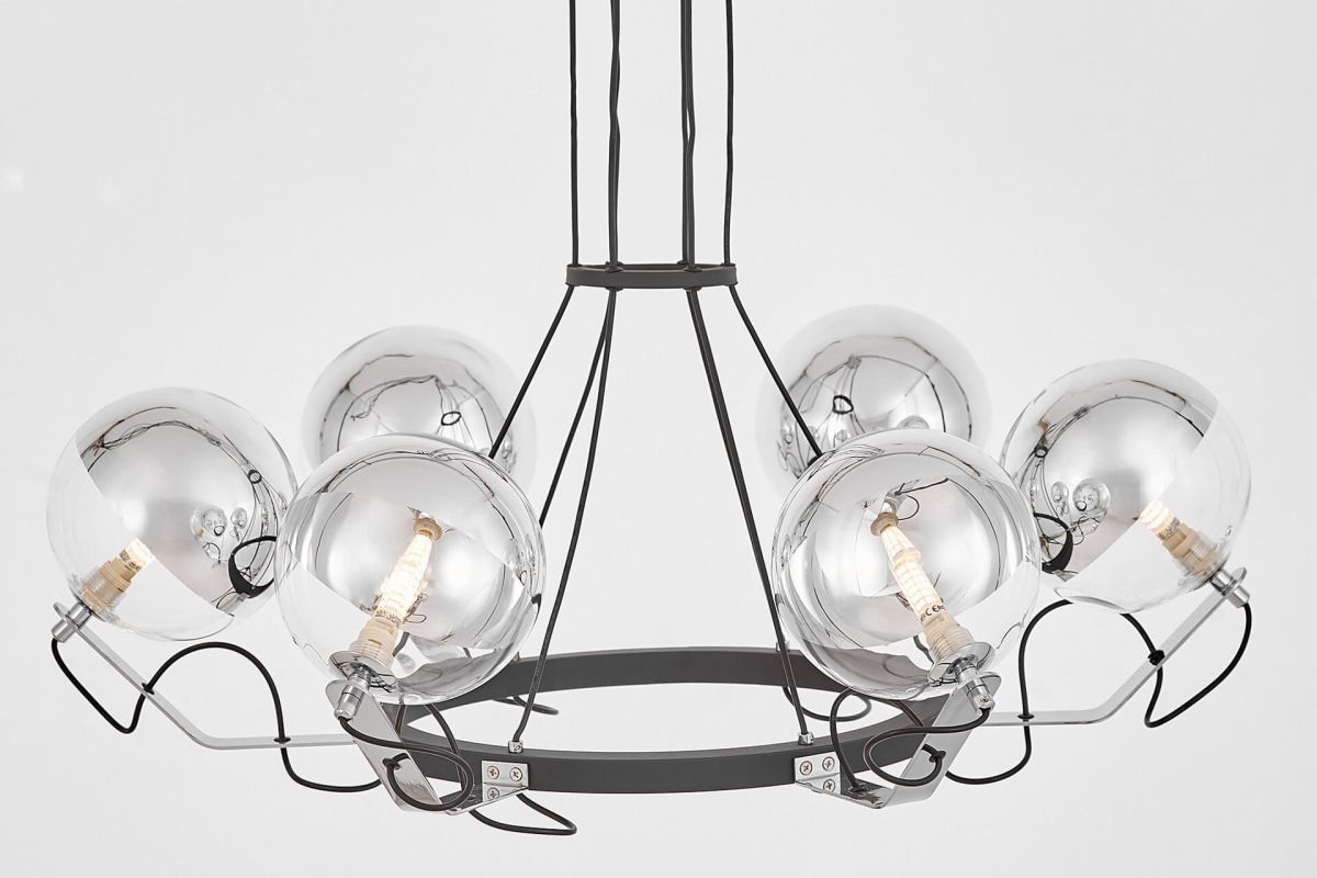 подвесная люстра lumina deco ldp 9110-6 bk+chr