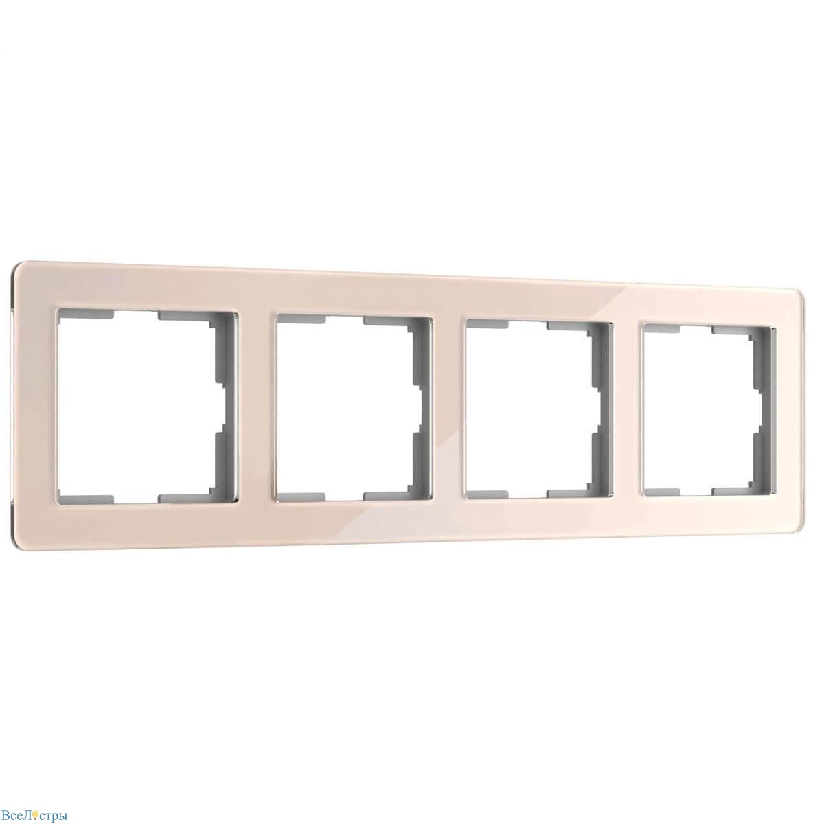 рамка werkel acrylic на 4 поста айвори w0042743 4690389190551