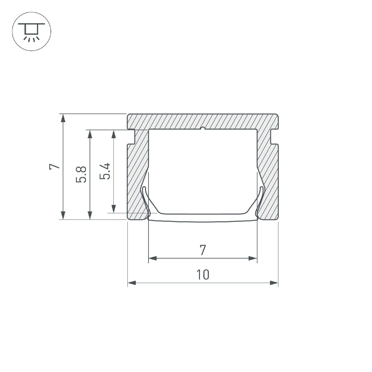 алюминиевый профиль arlight pik-1007-3000 anod 045493