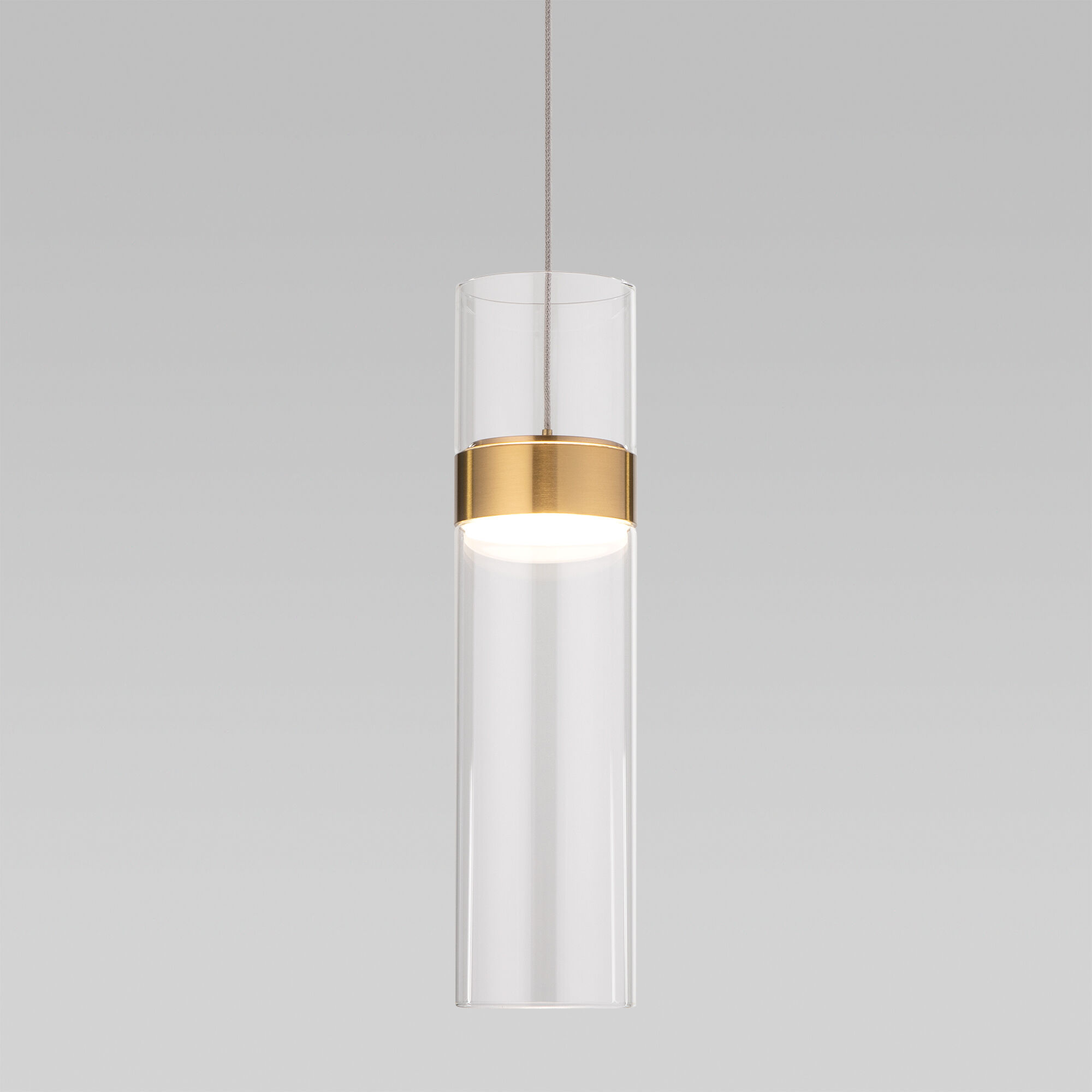 подвесной светильник eurosvet lumen 50244/1 led латунь/прозрачный a061286