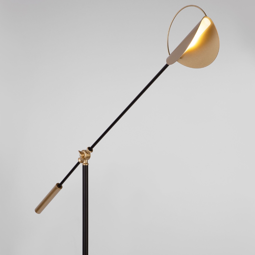 торшер eurosvet grazia 01143/1 черный/золото a062045