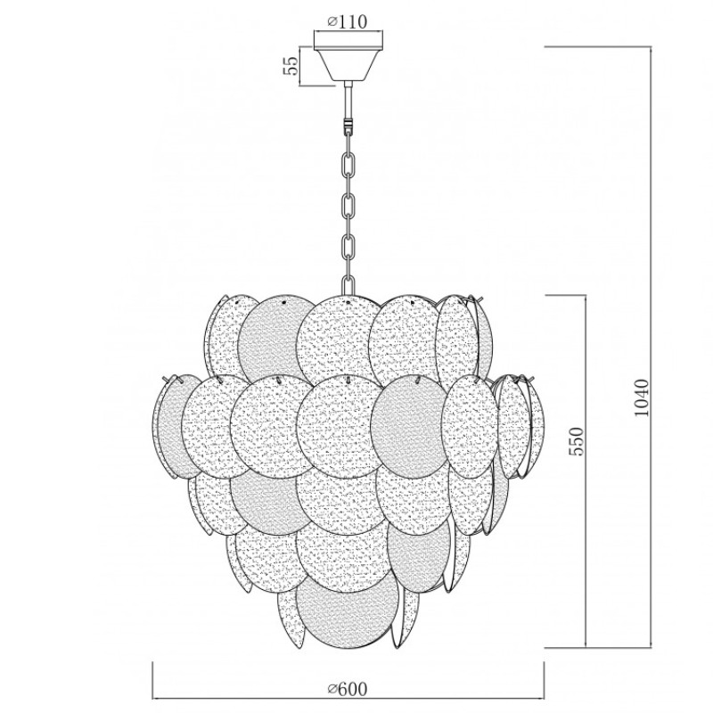 подвесная люстра ilamp rivoli 15617-14 cr+mult