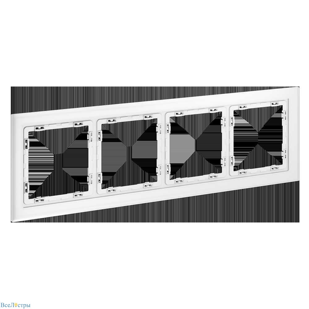 рамка стеклянная voltum s70 на 4 поста, (белый,матовый,стекло) vls110402