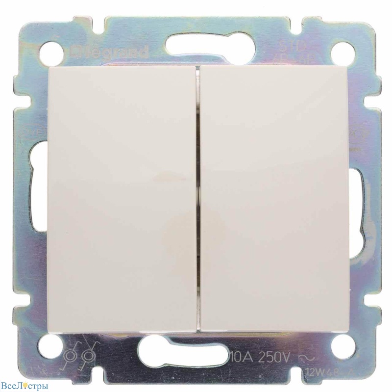 переключатель кнопочный двухклавишный legrand valena слоновая кость 774118