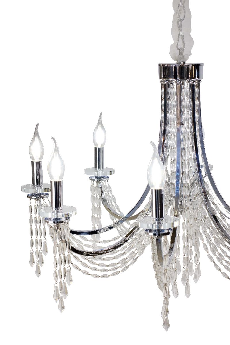 подвесная люстра am group viore sp8 chrome