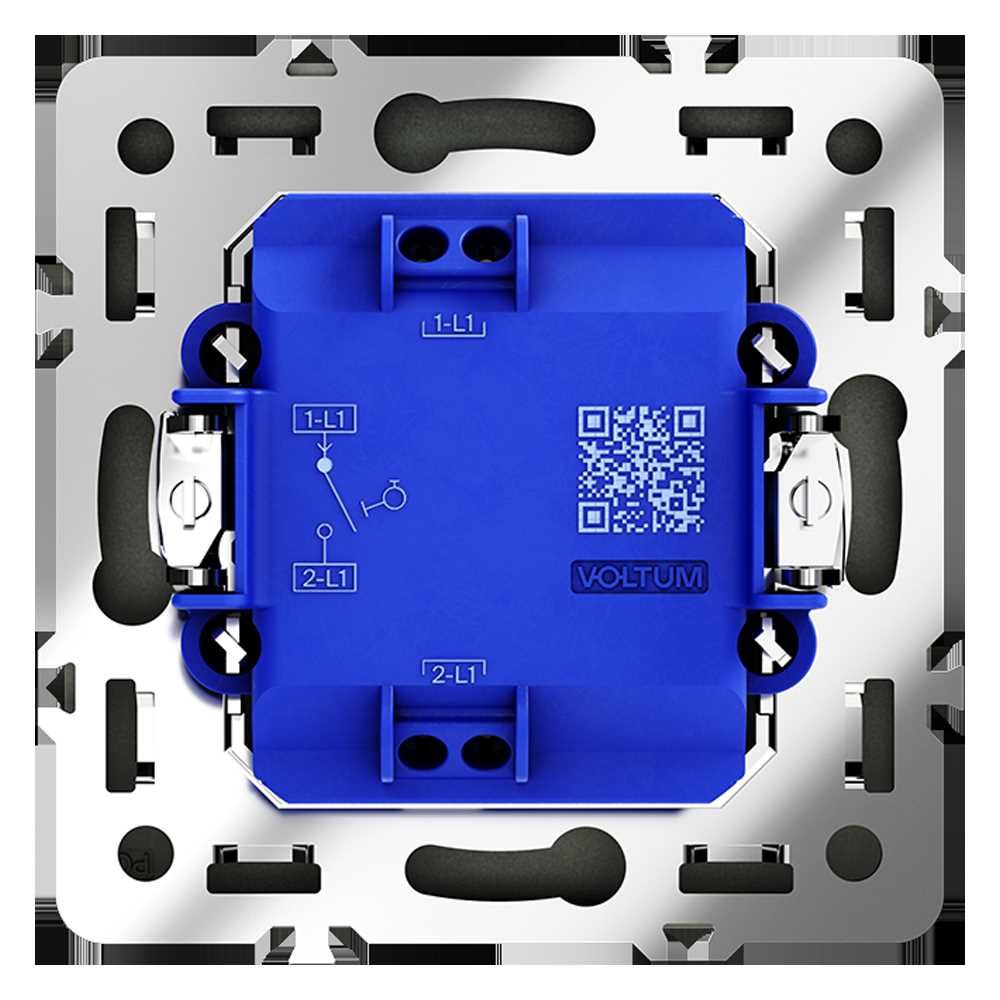 выключатель с самовозвратом встраиваемый voltum s70 одноклавишный 10а, (черный матовый) vls010608