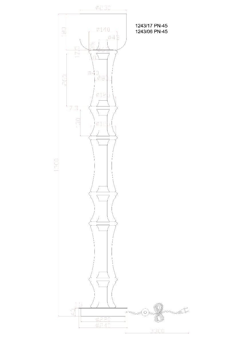 торшер divinare sterzo 1244/17 pn-60
