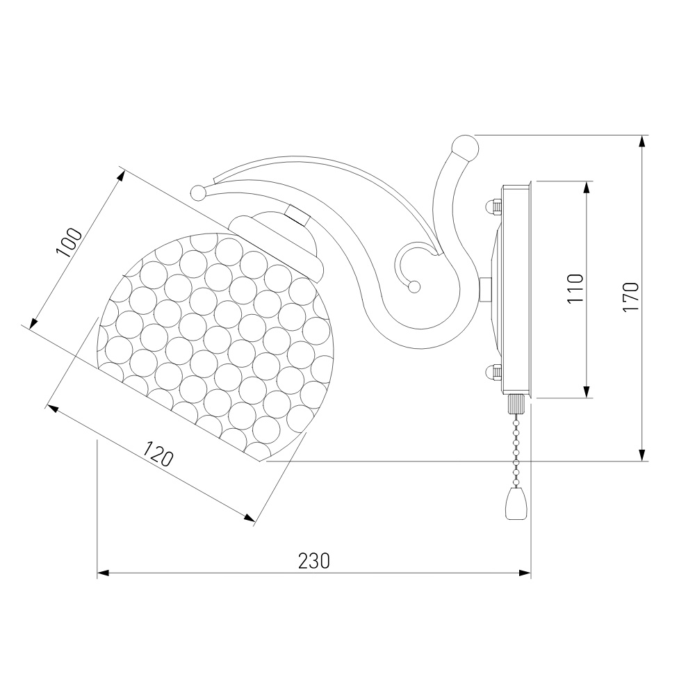 бра eurosvet mirage 7777/1 золото