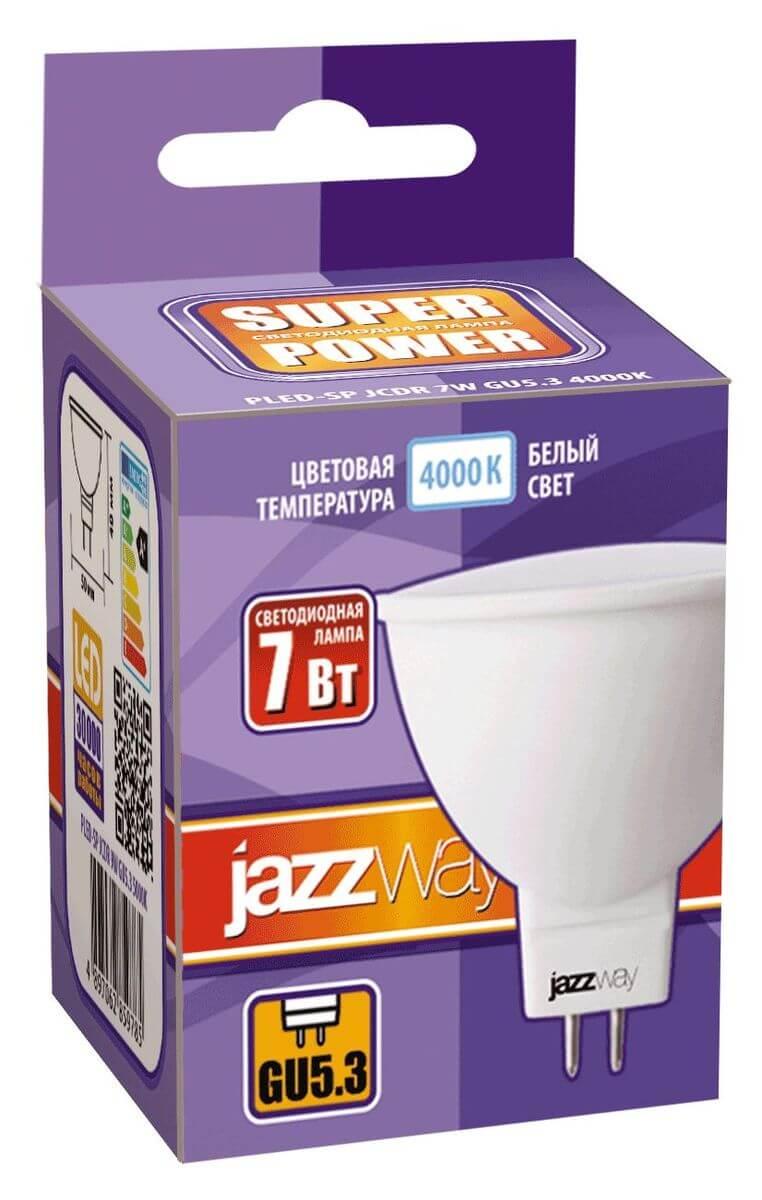 лампа светодиодная jazzway gu5.3 7w 4000k матовая 1033512