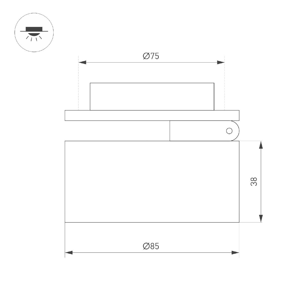 встраиваемый спот arlight lgd-pot-built-r85-12w day4000 (wh, 100 deg, 230v) 045781