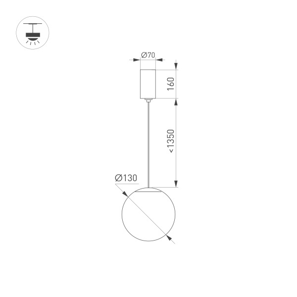 подвесной светильник arlight sp-beads-hang-r130-10w warm3000 036523
