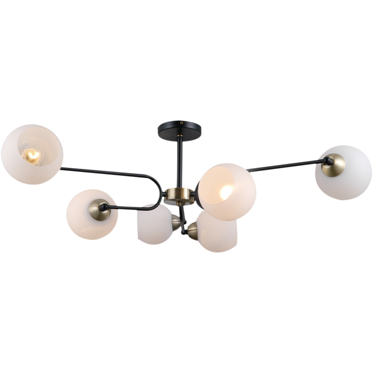 люстра на штанге illumico il0249-6csq-79 bk ab