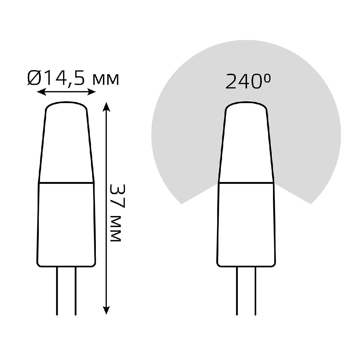 светодиодная лампа gauss elementary g4 3w 4100k 18723