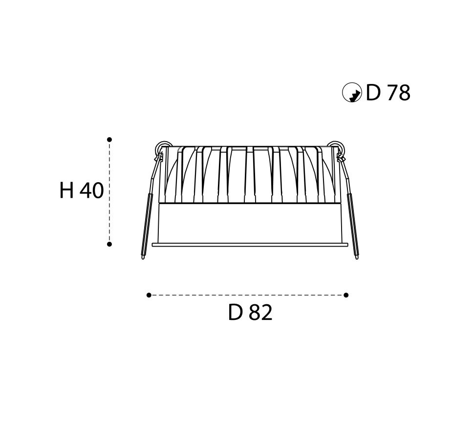 встраиваемый светильник italline it08-8042 white 3000k