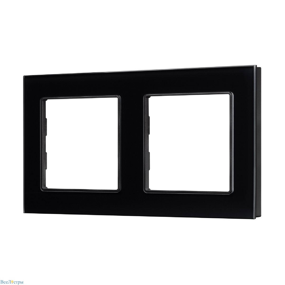 рамка двухместная arlight frm-glare-gs-2-bk 043797