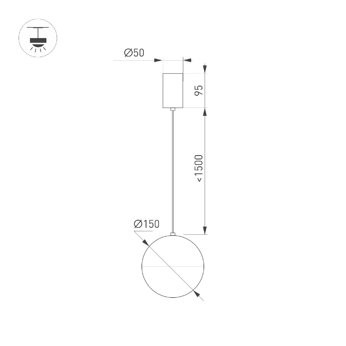 подвесной светильник arlight sp-emisfero-r150-6w warm3000 042529