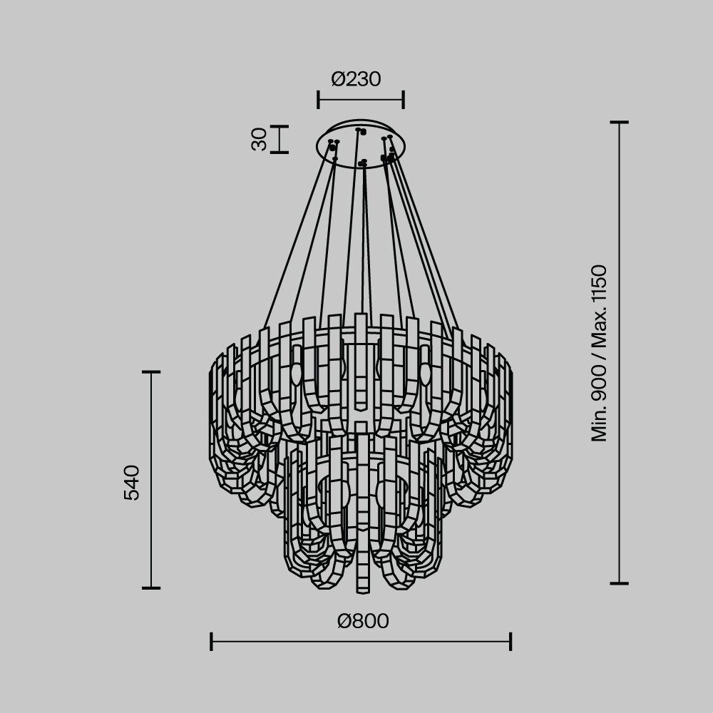 подвесная люстра modelux ml.6621.28 cr