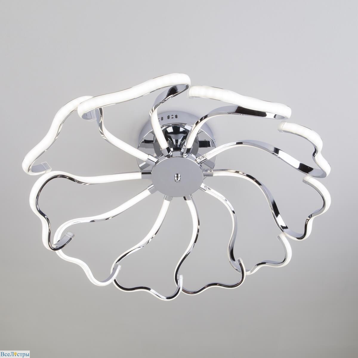 потолочный светодиодный светильник eurosvet begonia 90095/10 хром