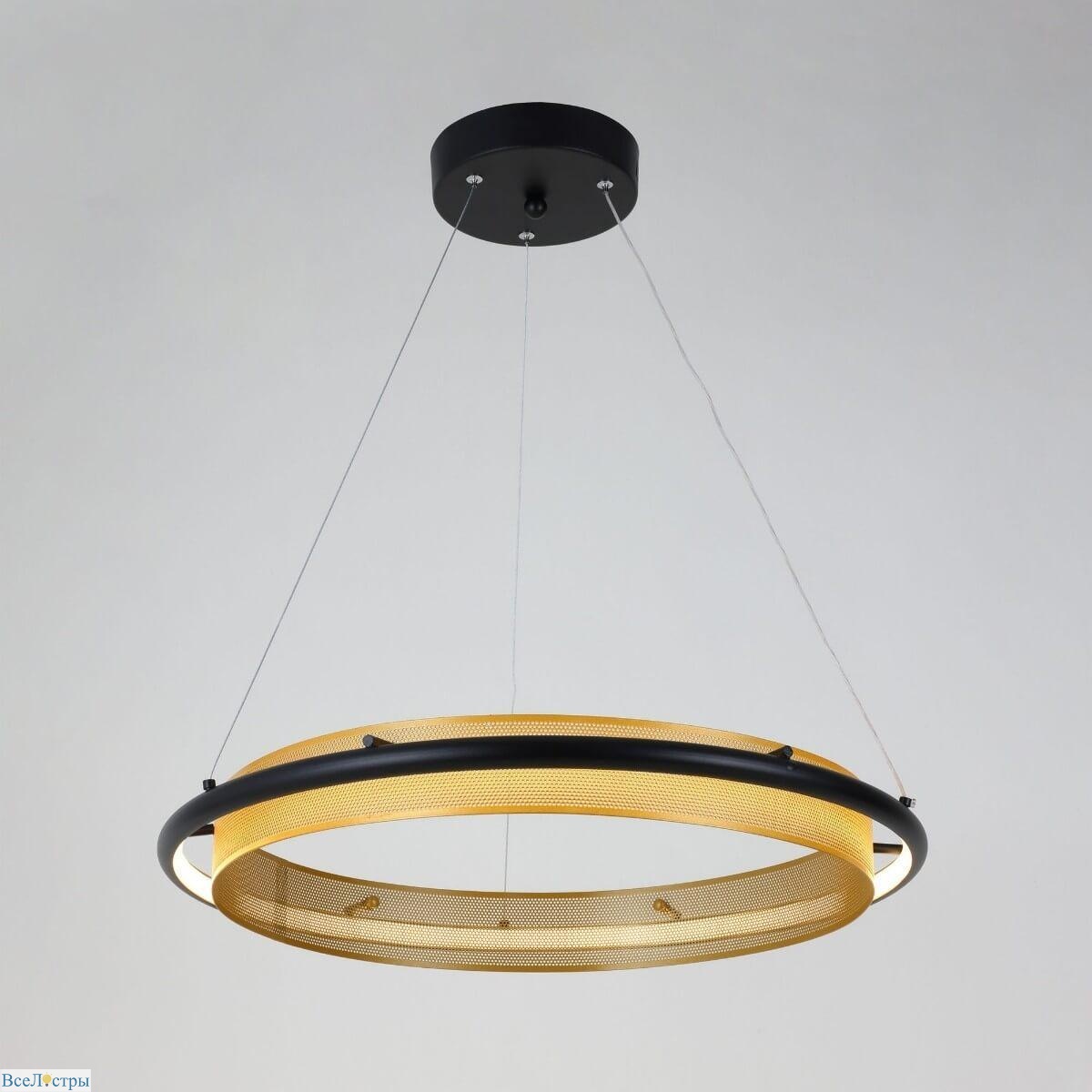 подвесной светодиодный светильник eurosvet imperio 90241/1 черный/ золото smart