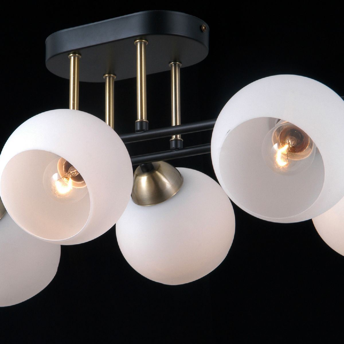 потолочная люстра illumico il0790-6csq-25 bk ab trento