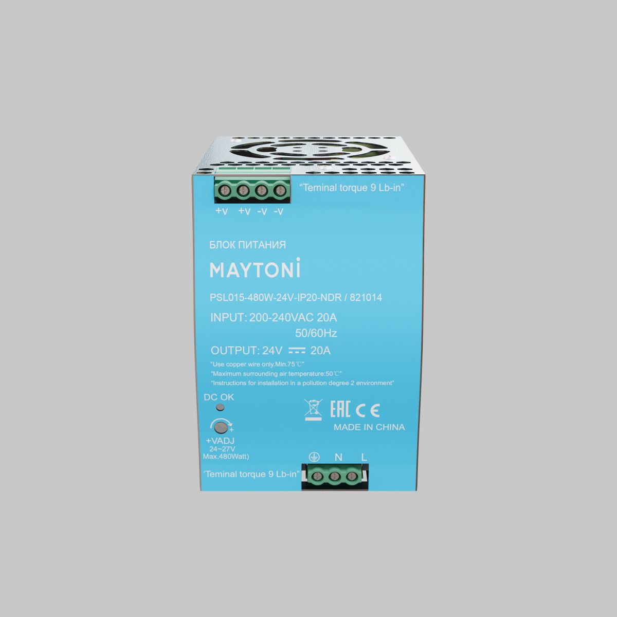 блок питания maytoni psl015 480вт dc24в ip20 821014