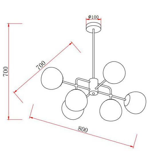 подвесная люстра rivoli geba 4077-306 б0047338