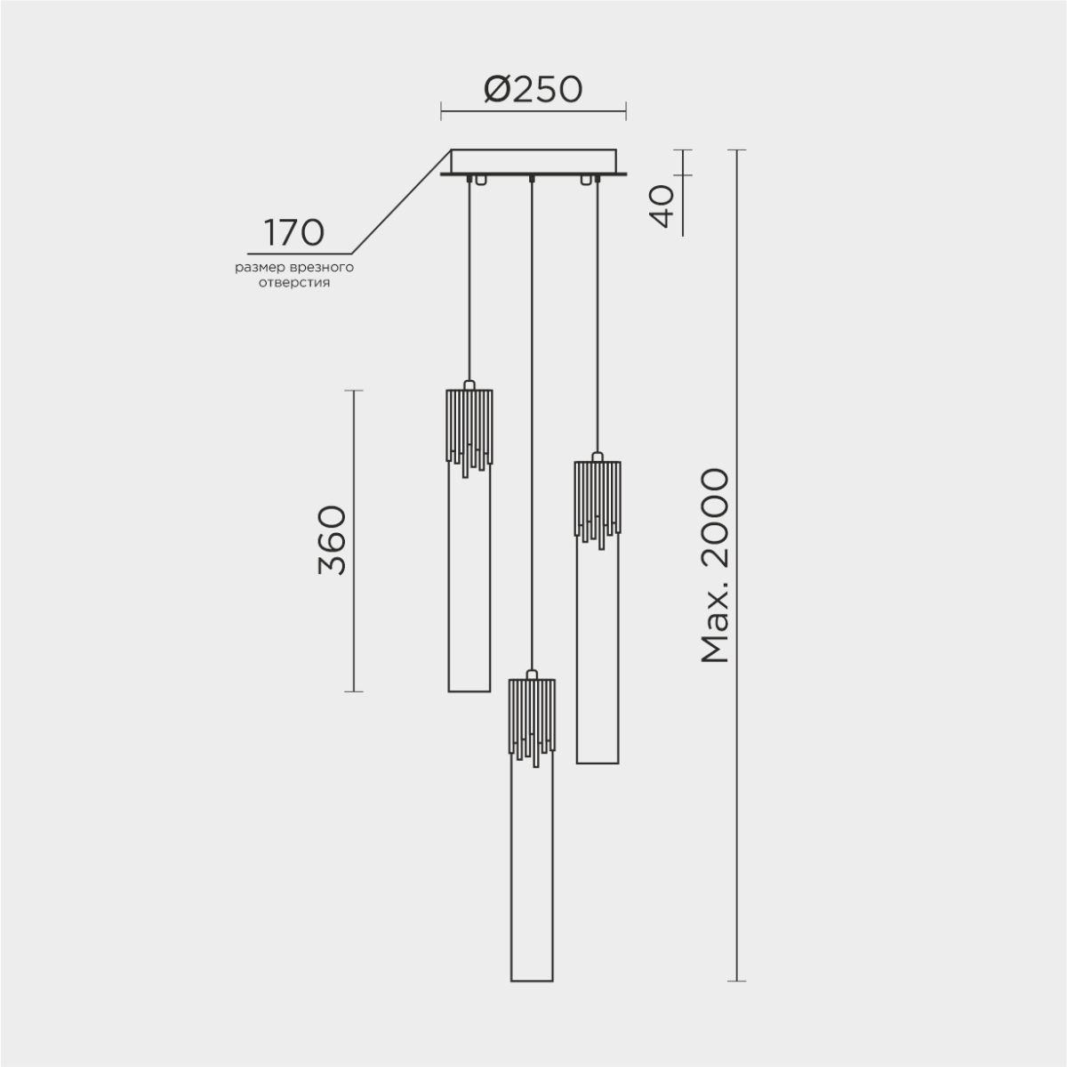подвесной светильник modelux ml.88992.3 cr