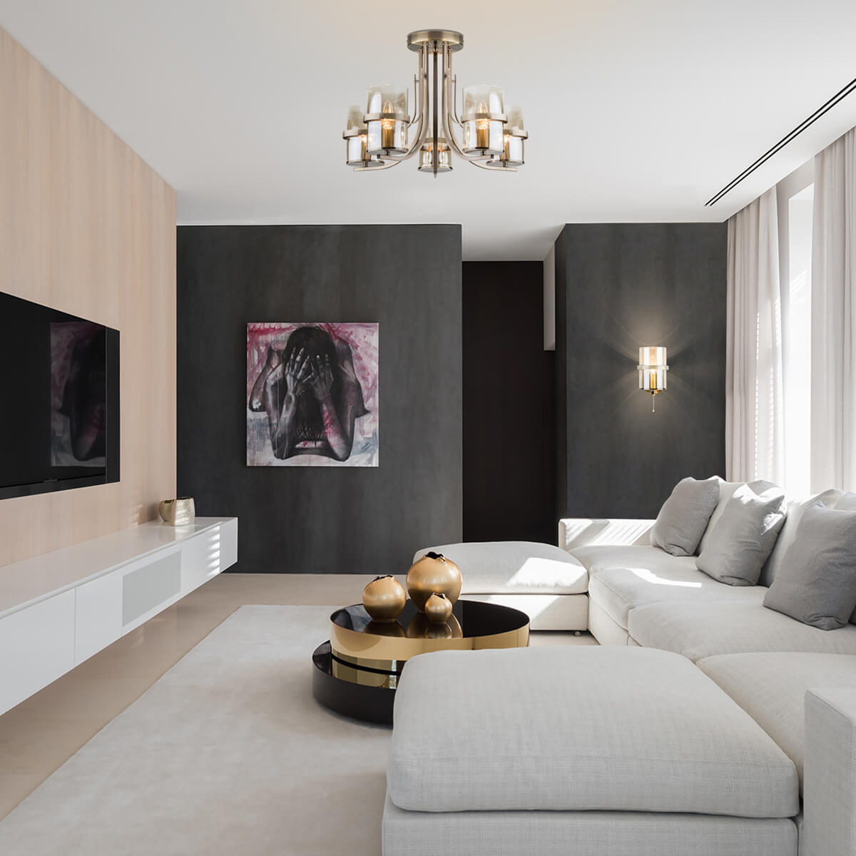 потолочная люстра eurosvet 60085/5 античная бронза