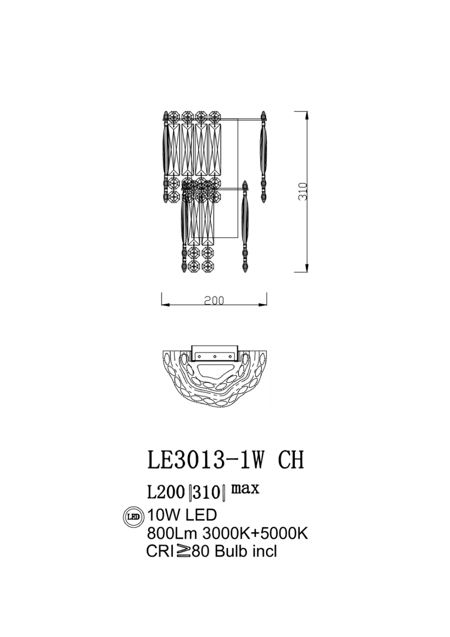 бра chatelaine le3013/1w ch