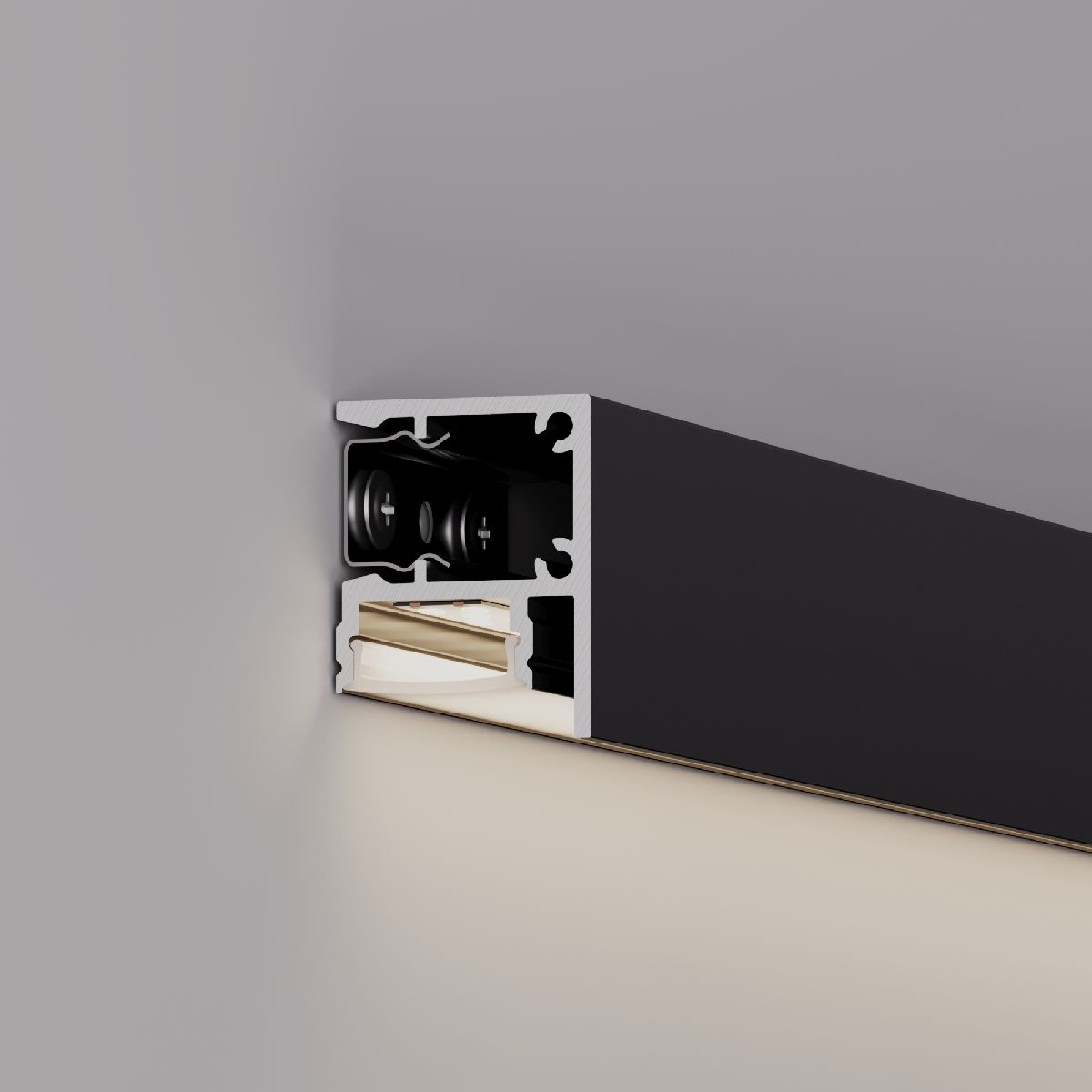 алюминиевый профиль arlight wall-2228-2000 anod black 050488