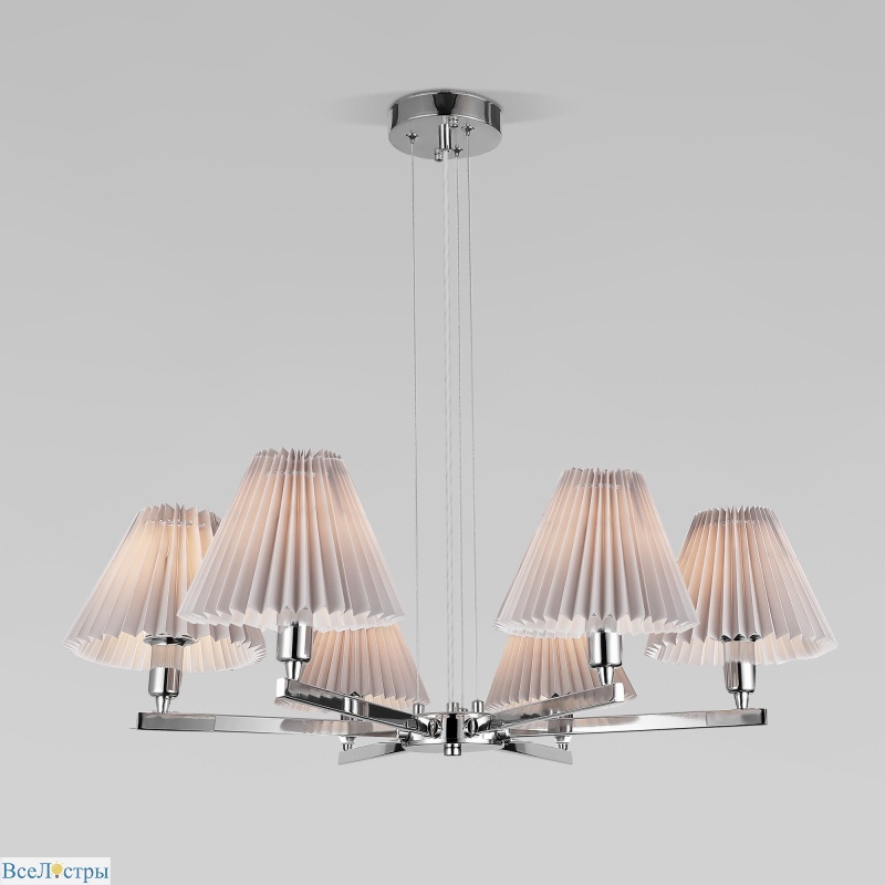 подвесная люстра eurosvet peony 60136/6 хром/серый