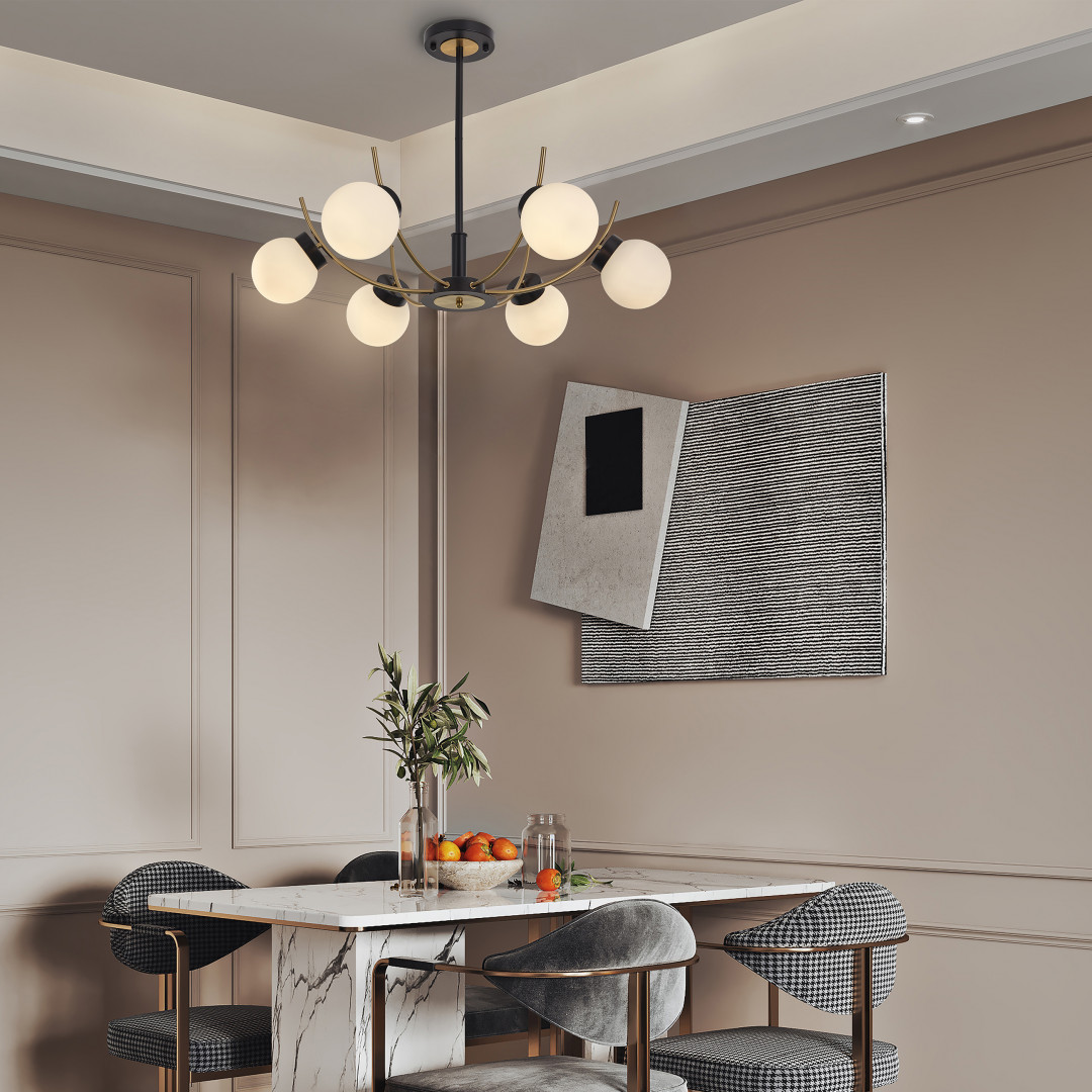 люстра на штанге arte milano neapolis 276169/6 bk/gd