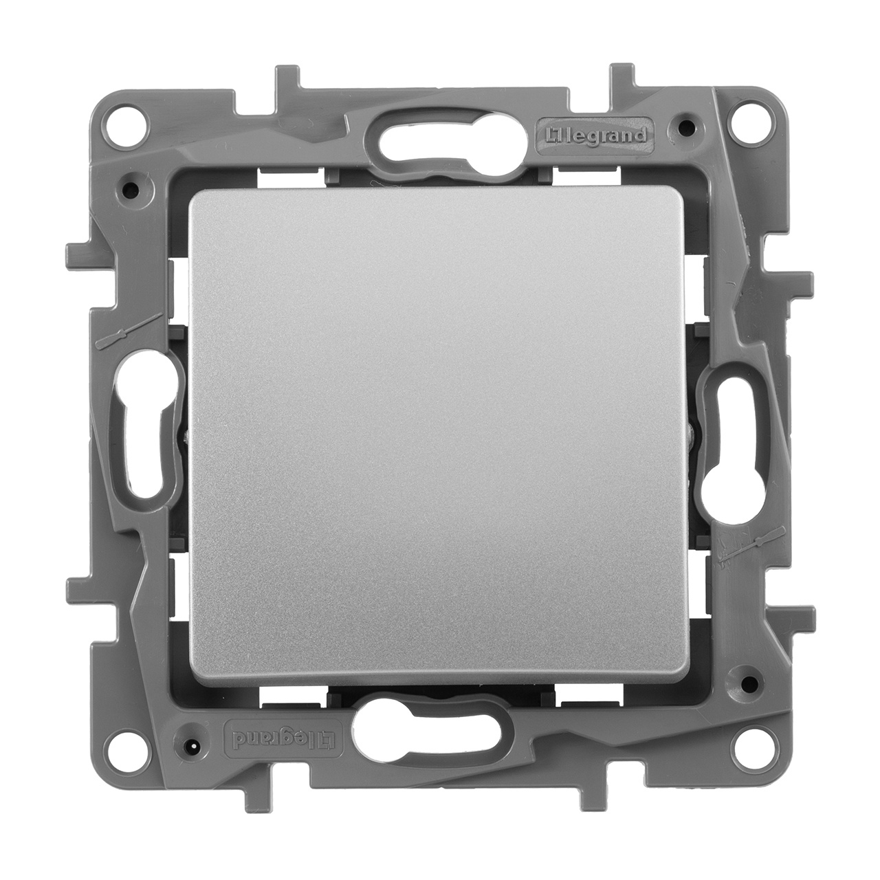 выключатель одноклавишный legrand etika 10a 250v алюминий 672401