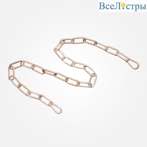 10302 цепь длиной 1 метр с 2 карабинами белый с золотом, арт. 73025