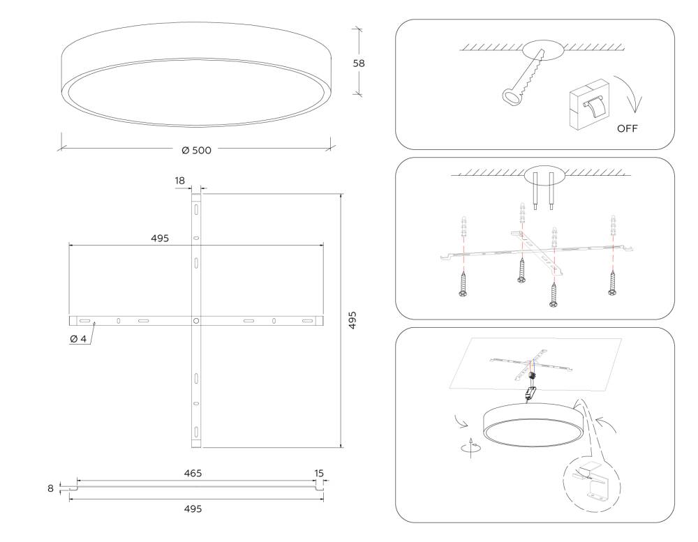 потолочный светильник ambrella light air alum fv5534