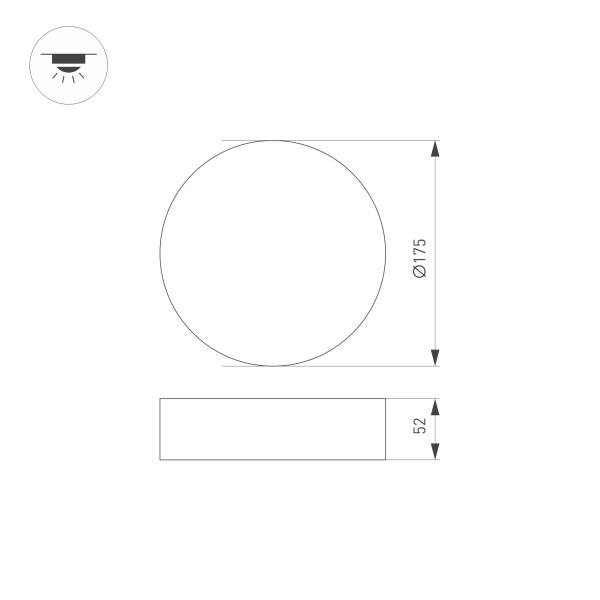 потолочный светодиодный светильник arlight sp-rondo-175a-16w warm3000 022228(2)