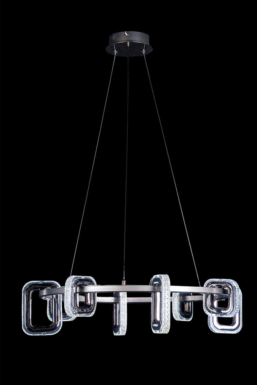 подвесная люстра theona le7701/8 grey/black chrome