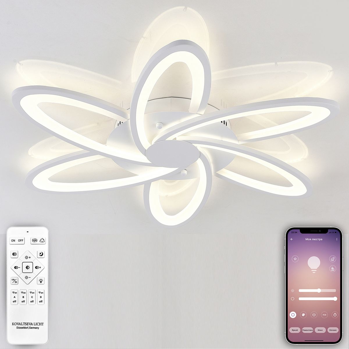 потолочная люстра natali kovaltseva high-tech led lamps 82008