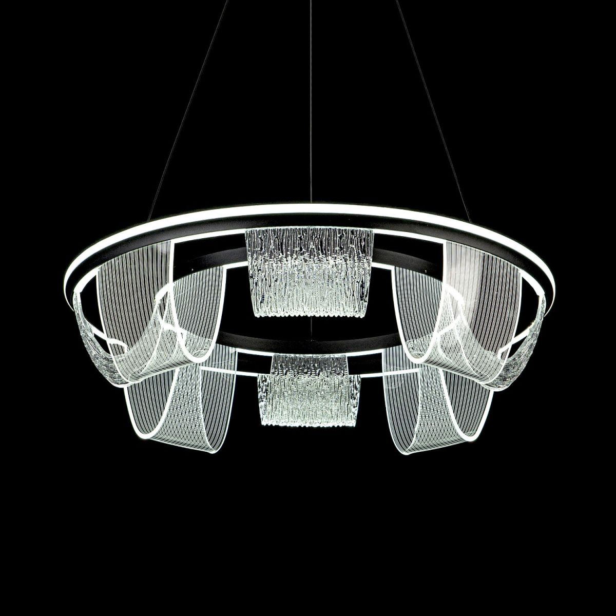 подвесная люстра led4u l7706-630 bk