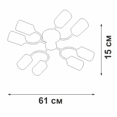 потолочная люстра vitaluce v2822-1/8pl