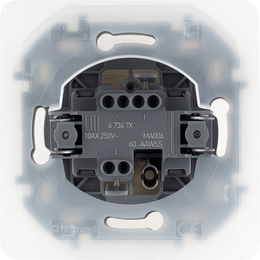 переключатель одноклавишный legrand inspiria 673671