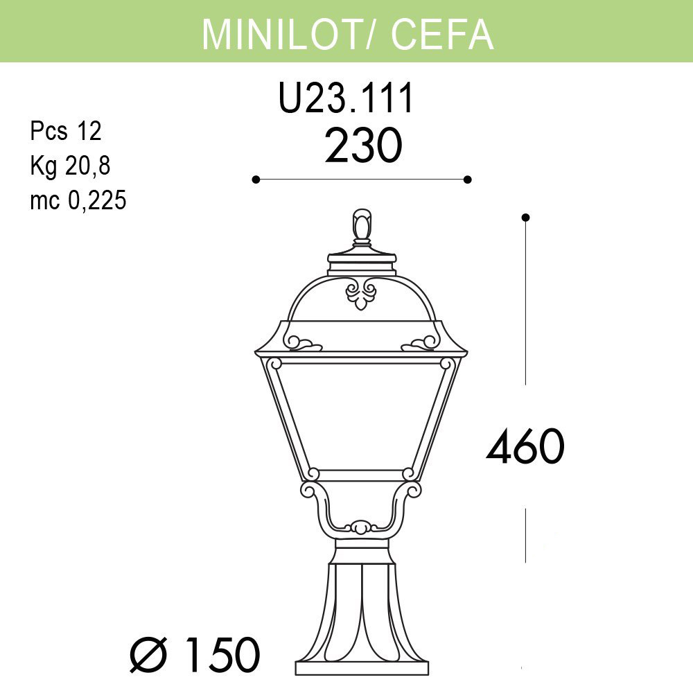уличный светильник fumagalli minilot/cefa u23.111.000.wxf1r