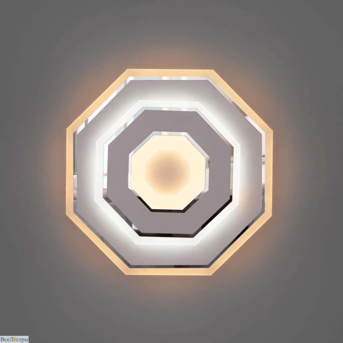 настенный светодиодный светильник eurosvet contorni 90184/1 белый/хром