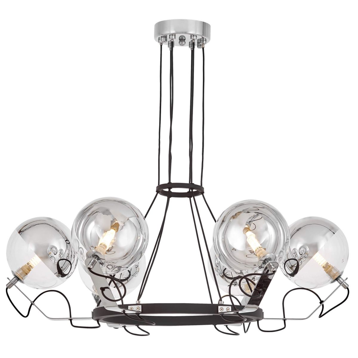 подвесная люстра lumina deco ldp 9110-6 bk+chr