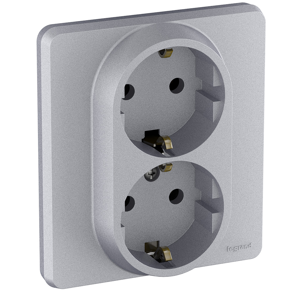 розетка двойная с/з legrand inspiria 673752