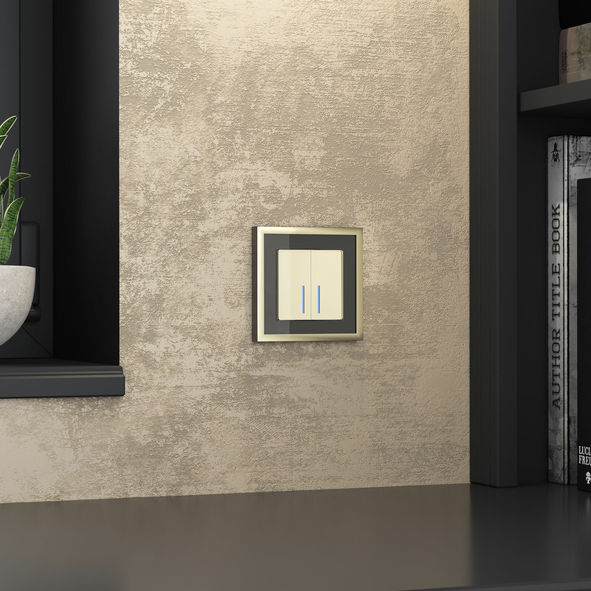 рамка на 1 пост werkel baguette черный-латунь 4690389185779 w0012852 a060239