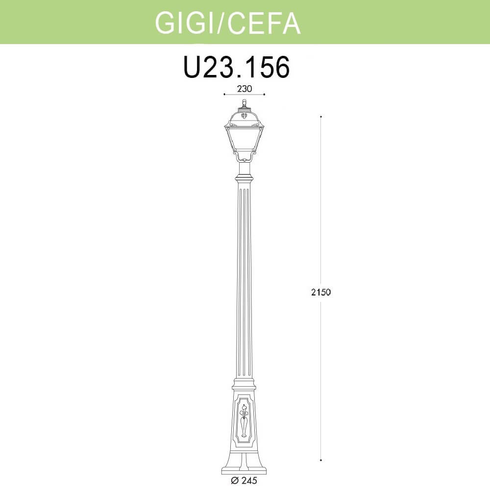 уличный фонарь fumagalli gigi/cefa u23.156.000.wyf1r