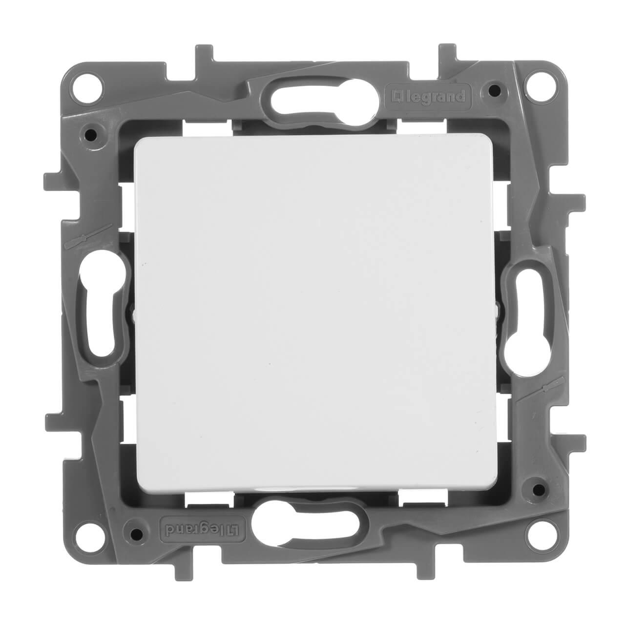 переключатель одноклавишный legrand etika 10a 250v белый 672200