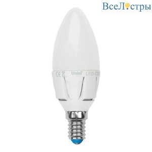 LED-C37 7W/WW/E14/FR PLP01WH картон