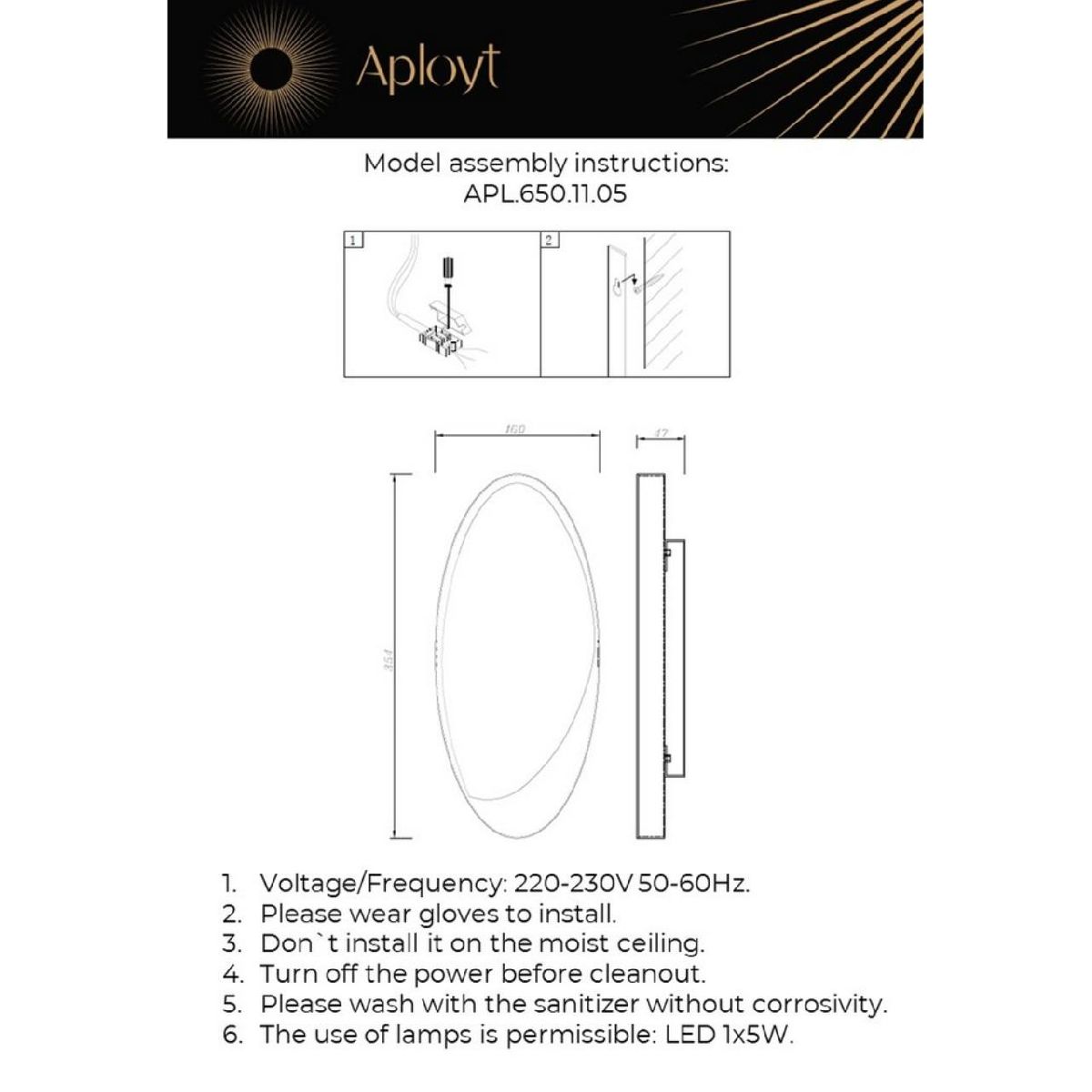 настенный светильник aployt tommaso apl.650.11.05